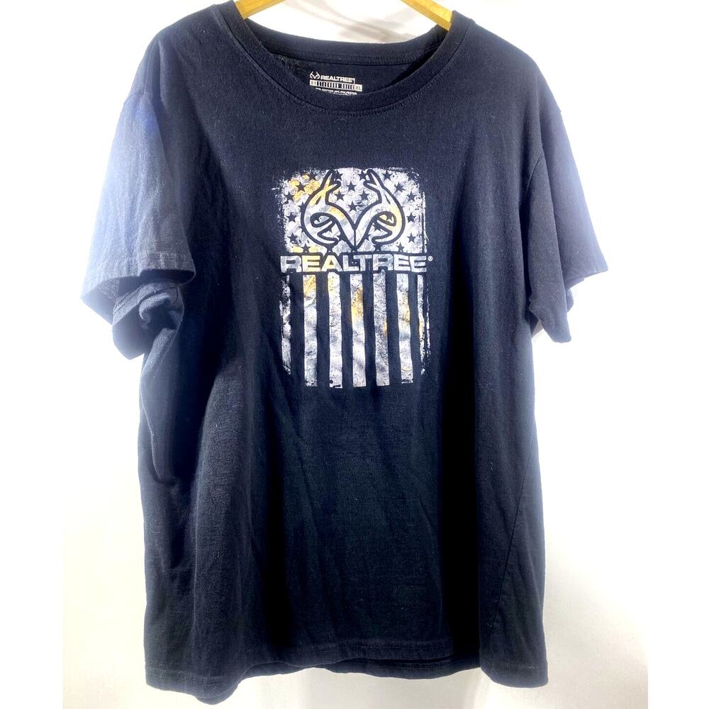 Realtree Edge Staghorn Creek Black Logo T-Shirt Men’s XL 46-48 Chest